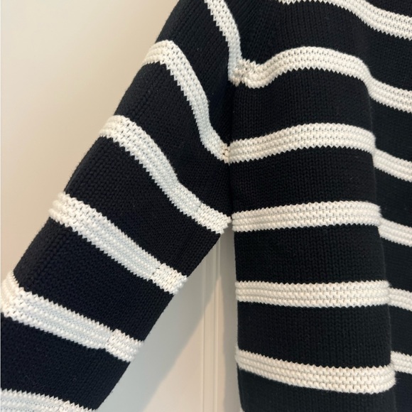 La Ligne Jill Sweater in Black and White Stripes - Picture 2 of 4